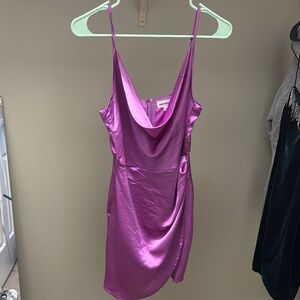 Sleek Pink Satin Dress